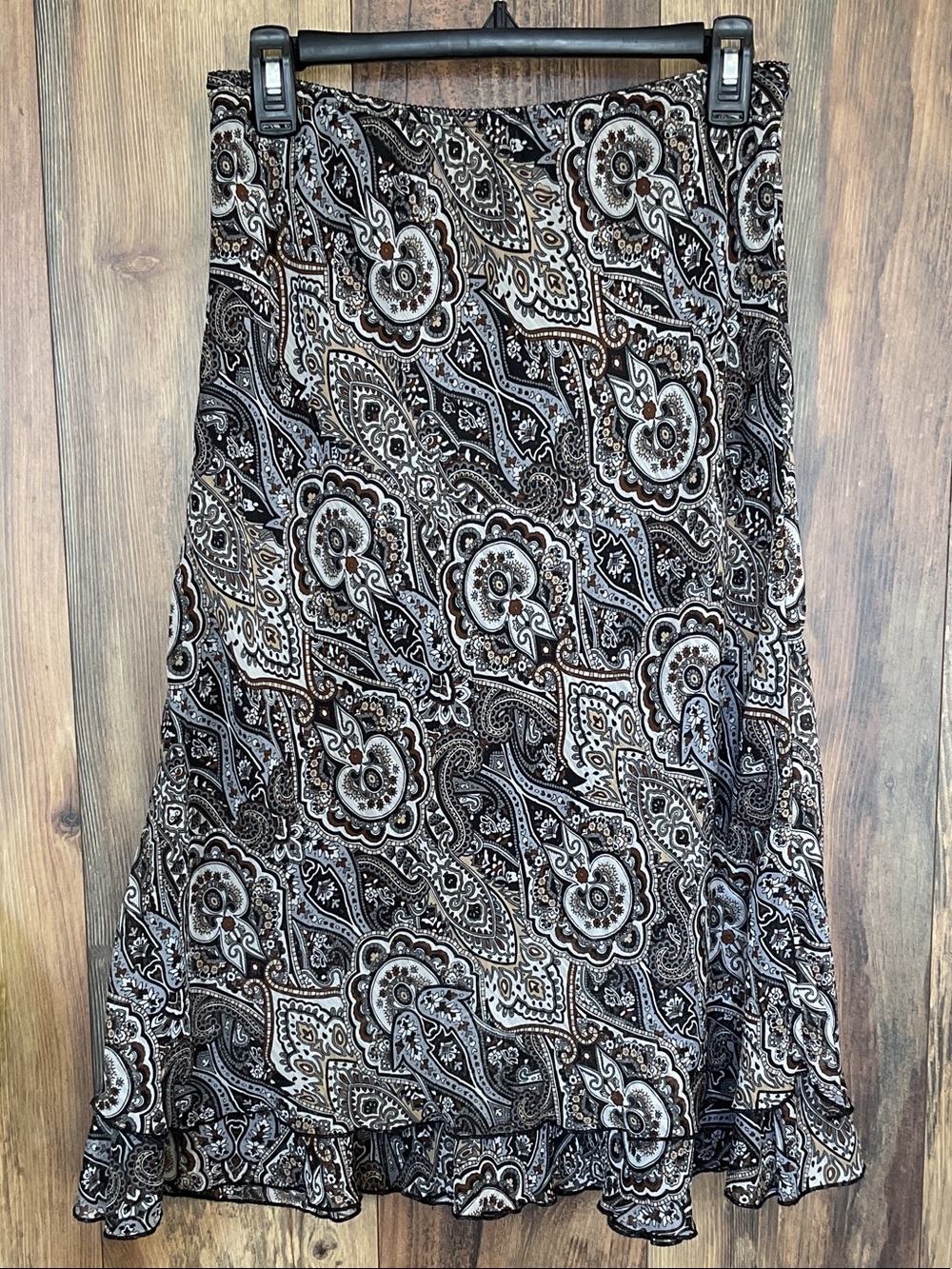 Briggs New York Paisley A-Line Layered Skirt S            928G